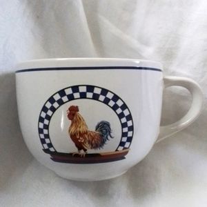 FARMHOUSE Chicken with Blue Checkerboard Design oversized mug